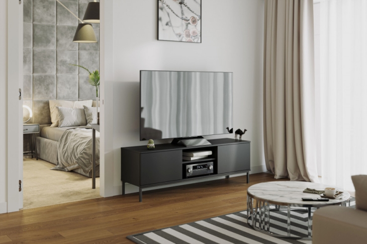 TV-Kommode ERISTO large schwarz für Wohnzimmer | www.artigo.at